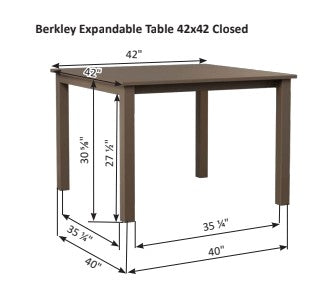 Berlin Gardens Berkley MGP 42" x 42" Expandable Dining Table with Standard Top