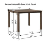 Berlin Gardens Berkley MGP 42" x 42" Expandable Dining Table with Standard Top