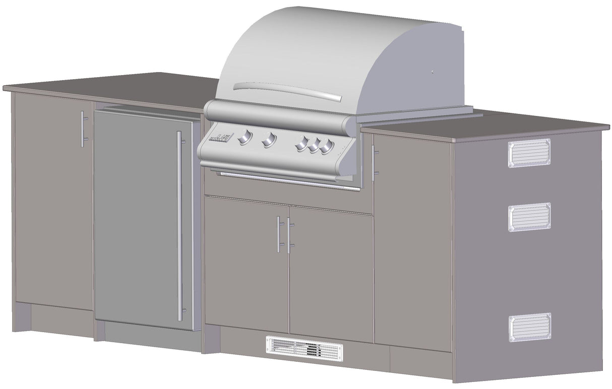 Berlin Gardens Agora 104" Outdoor Kitchen for Blaze Grill