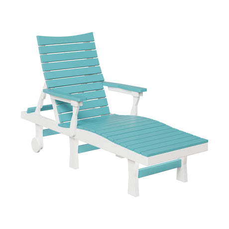 Berlin Gardens Bristol Chaise Lounge Chair Aruba Blue and White