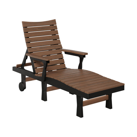 Berlin Gardens Bristol Chaise Lounge Chair Brazilian Walnut and Black