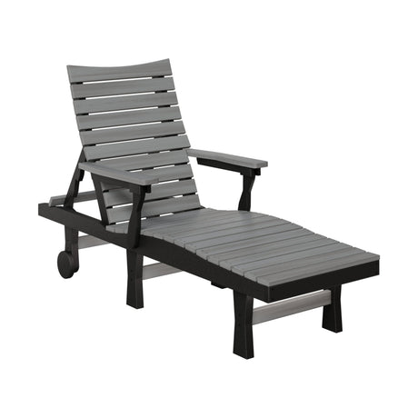 Berlin Gardens Bristol Chaise Lounge Chair Driftwood Gray and Black