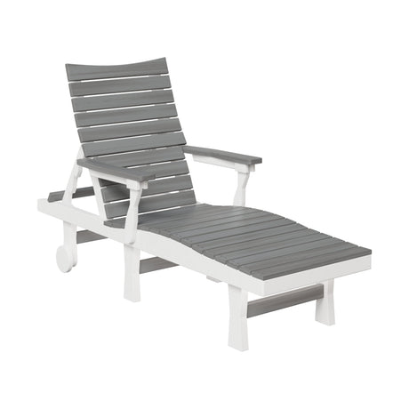 Berlin Gardens Bristol Chaise Lounge Chair Driftwood Gray and White
