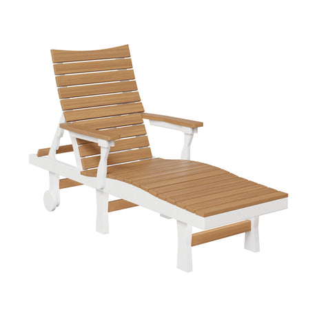 Berlin Gardens Bristol Chaise Lounge Chair Natural Teak and White