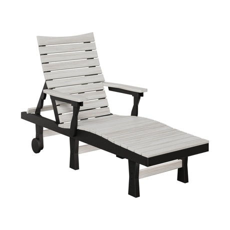 Berlin Gardens Bristol Chaise Lounge Chair Seashell and Black