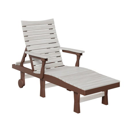 Berlin Gardens Bristol Chaise Lounge Chair Seashell and Chocolate Brown