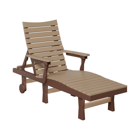 Berlin Gardens Bristol Chaise Lounge Chair Weatherwood and Chocolate Brown