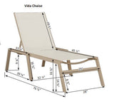 Berlin Gardens Vida Regular Sling Chaise Lounge with Arms