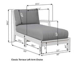 Berlin Gardens Classic Terrace Chaise Left Arm Chaise Lounge Chair