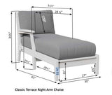 Berlin Gardens Classic Terrace Chaise Right Arm Chaise Lounge Chair
