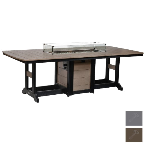 Berlin Gardens Garden Classic 44" x 96" Rectangular Fire Bar Table with Hammered Top