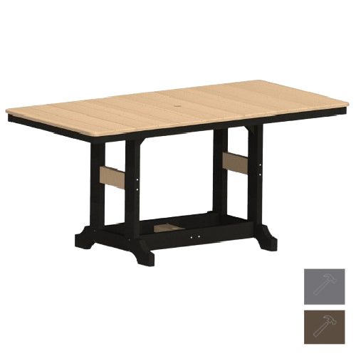 Berlin Gardens Garden Classic 33" x 66" Rectangular Dining Table with Hammered Top