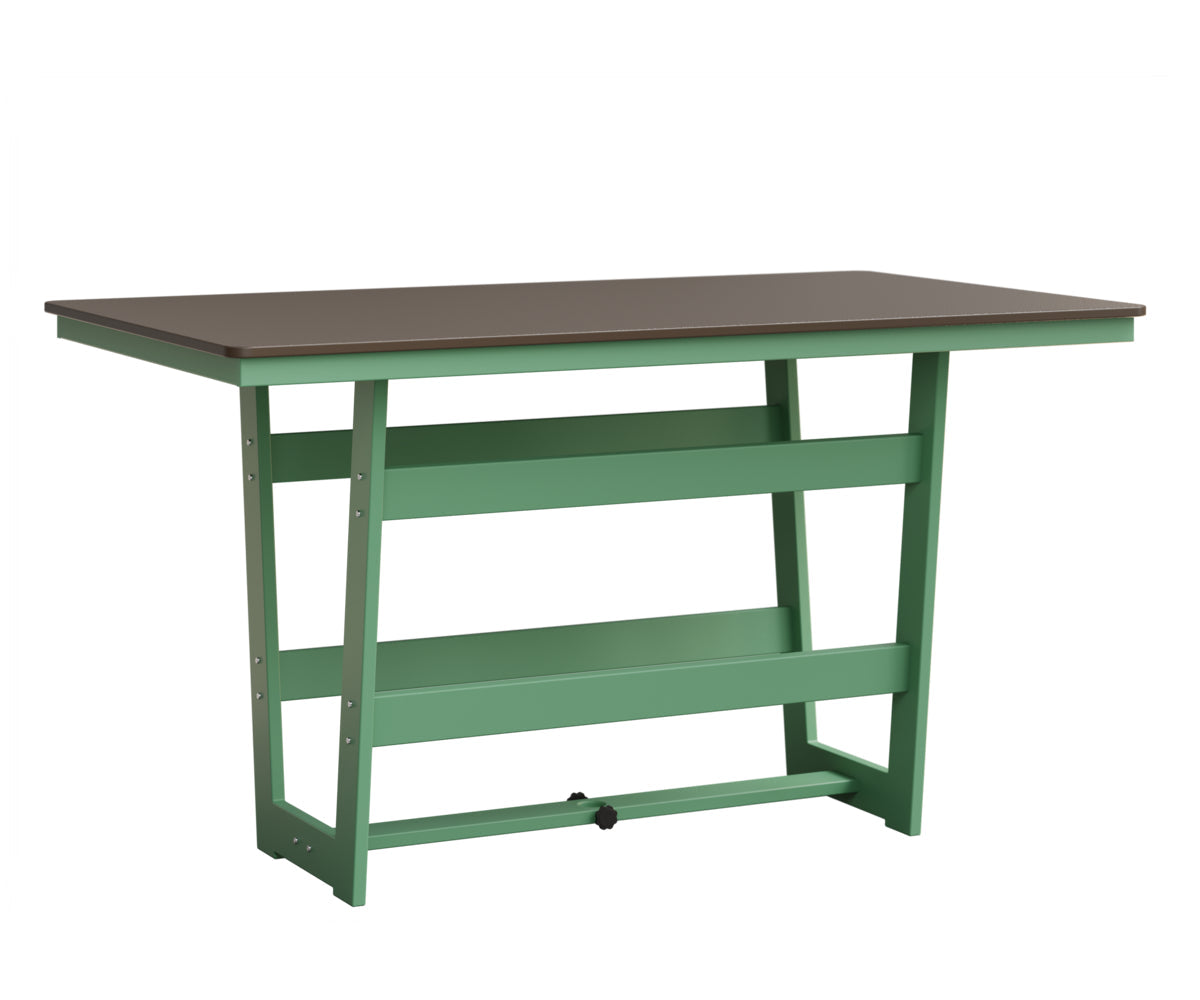 Berlin Gardens MGP Hudson Bar Height 40" x 70" Rectangle Table with Hammered Top