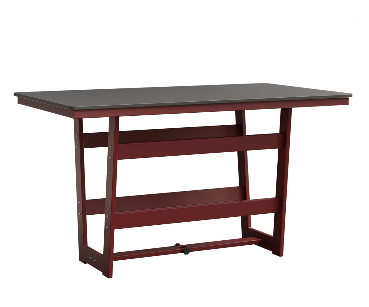 Berlin Gardens MGP Hudson Bar Height 40" x 70" Rectangle Table with Hammered Top