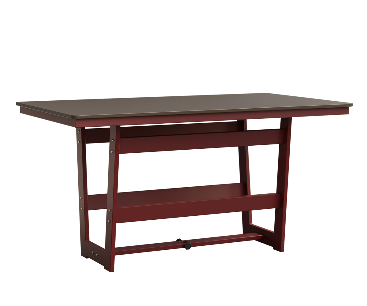 Berlin Gardens MGP Hudson Counter Height 40" x 70" Rectangle Table with Hammered Top