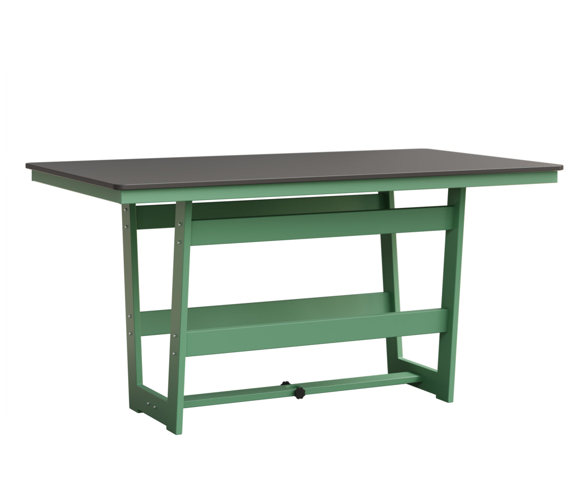 Berlin Gardens MGP Hudson Counter Height 40" x 70" Rectangle Table with Hammered Top