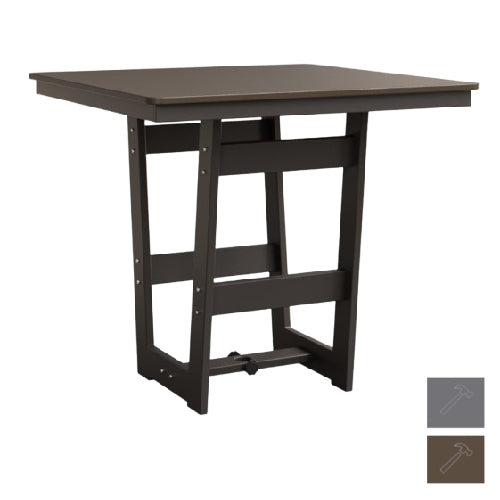 Berlin Gardens MGP Hudson Bar Height 40" x 40" Square Table with Hammered Top