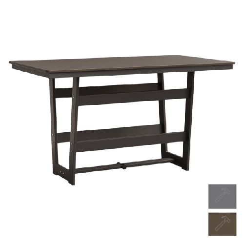 Berlin Gardens MGP Hudson Bar Height 40" x 70" Rectangle Table with Hammered Top
