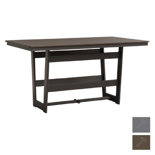 Berlin Gardens MGP Hudson Counter Height 40" x 70" Rectangle Table with Hammered Top