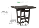 Berlin Gardens MGP Hudson Bar Height 40" x 40" Square Table with Hammered Top
