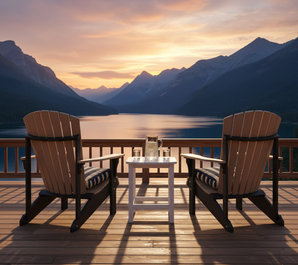 FREE Side Table With Purchase Of LuxCraft 2 Piece Deluxe Adirondack Chair Set