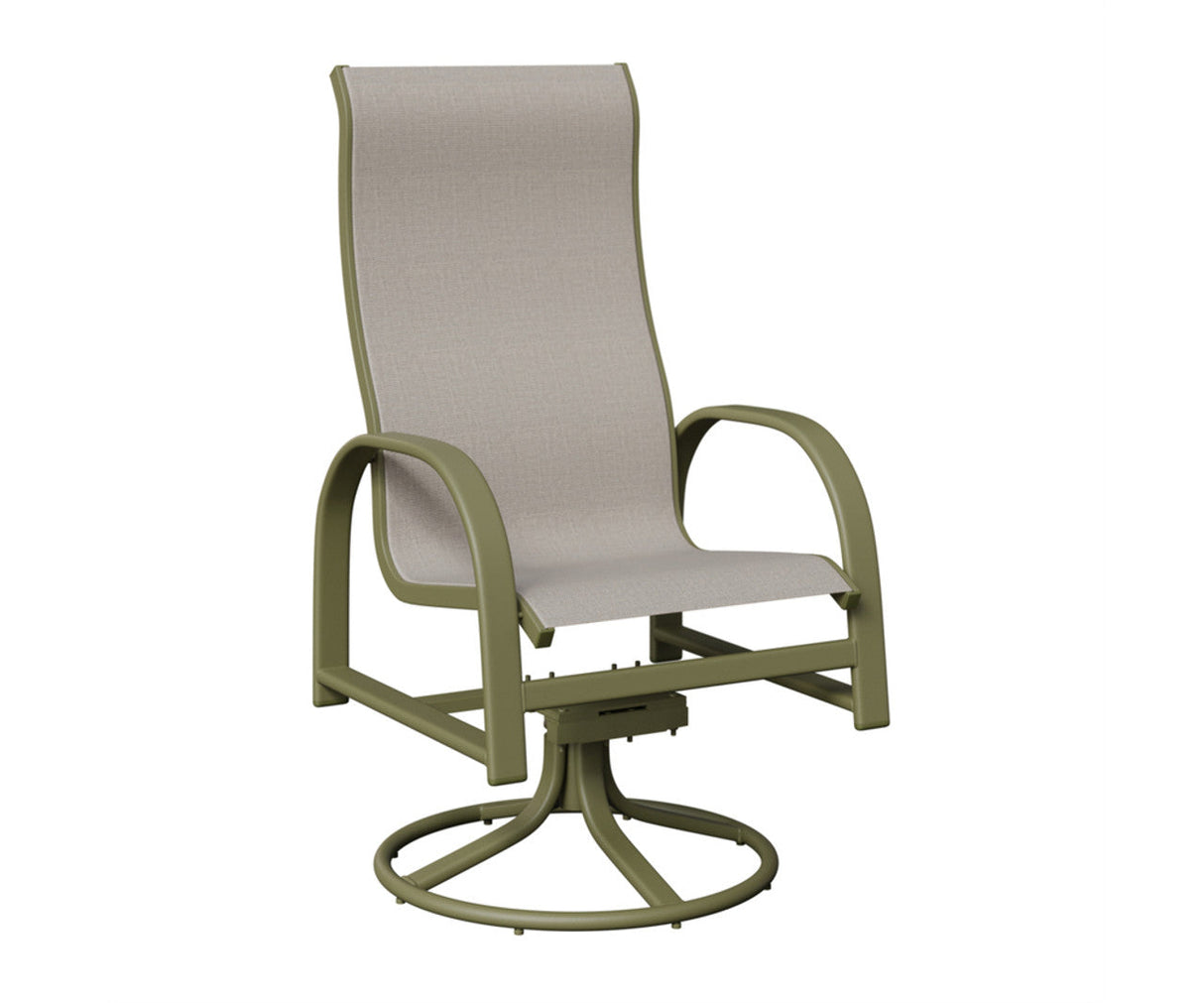 Berlin Gardens Murphy High Back Padded Sling Swivel Rocker Dining Chair