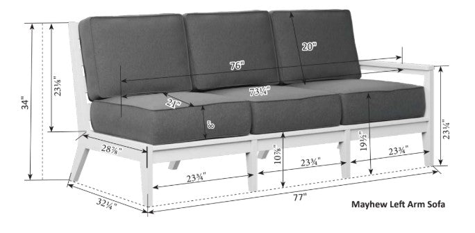 Berlin Gardens Mayhew Left Arm Sofa