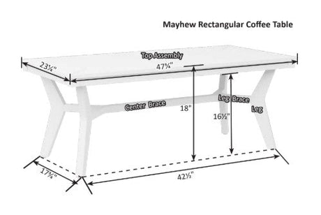 Berlin Gardens Mayhew Rectangular Coffee Table - MHRCT4818 1