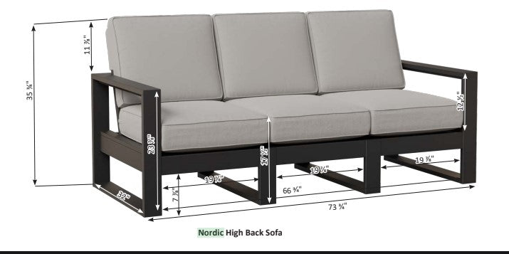 Berlin Gardens MGP Nordic High Back Sofa