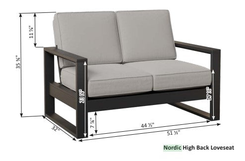Berlin Gardens MGP Nordic High Back Loveseat
