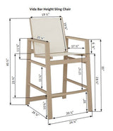 Berlin Gardens Vida Padded Sling Bar Chair