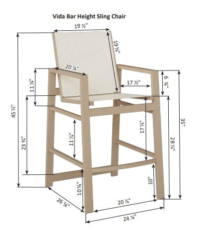 Berlin Gardens Vida Regular Sling Bar Chair