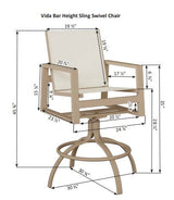 Berlin Gardens Vida Padded Sling Swivel Bar Chair