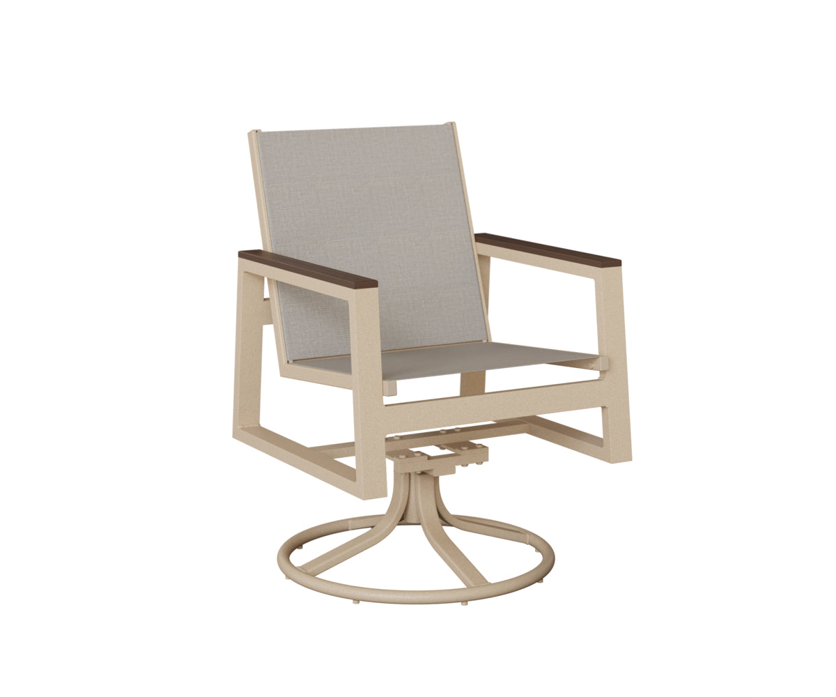 Berlin Gardens Vida Padded Sling Swivel Rocker Dining Chair