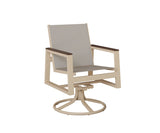 Berlin Gardens Vida Padded Sling Swivel Rocker Dining Chair
