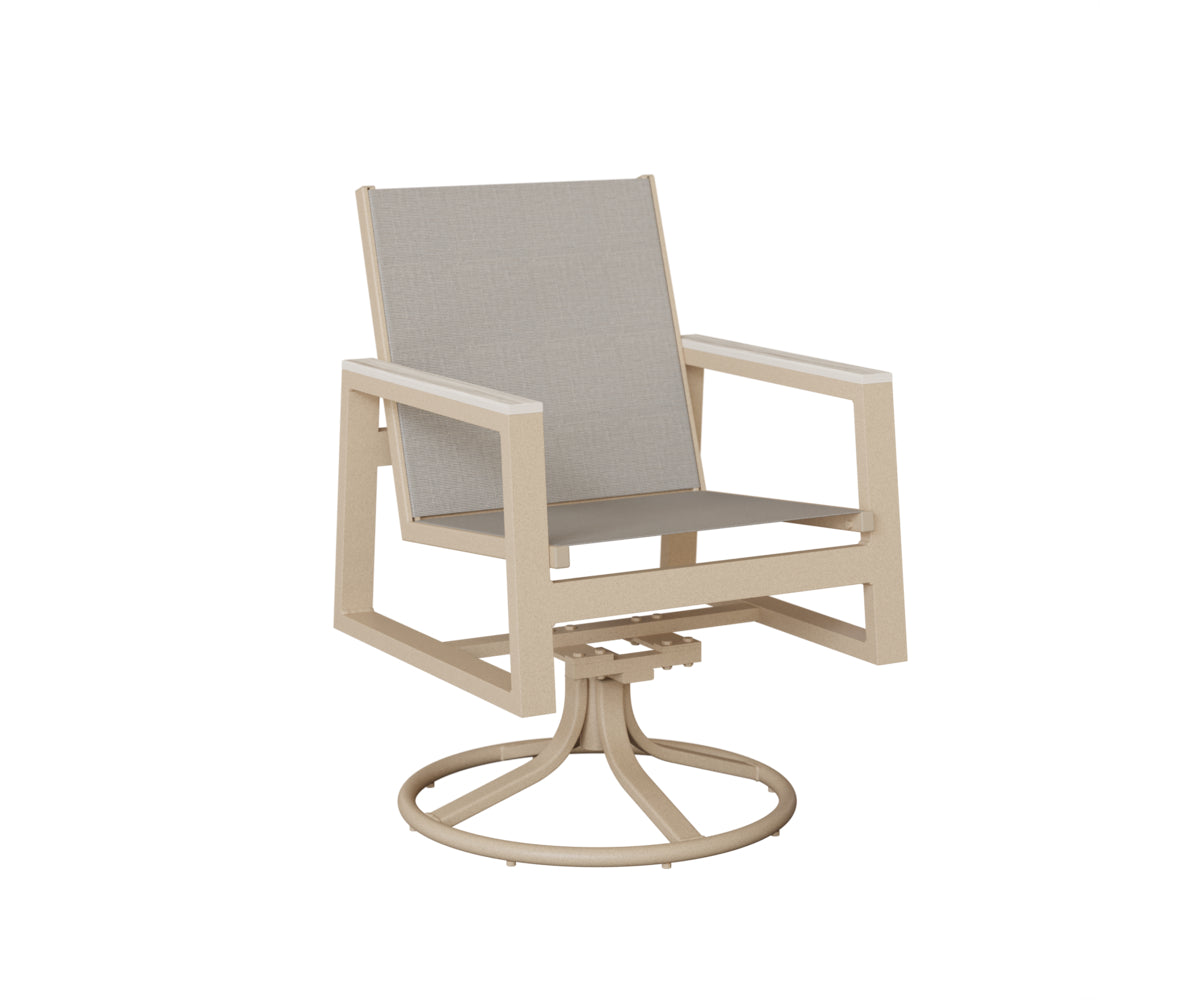 Berlin Gardens Vida Padded Sling Swivel Rocker Dining Chair