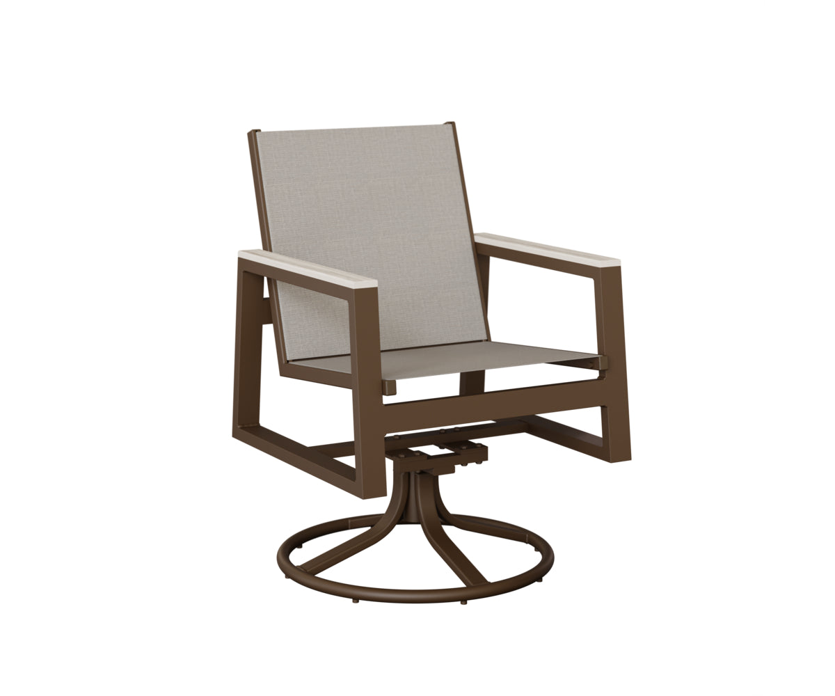 Berlin Gardens Vida Padded Sling Swivel Rocker Dining Chair