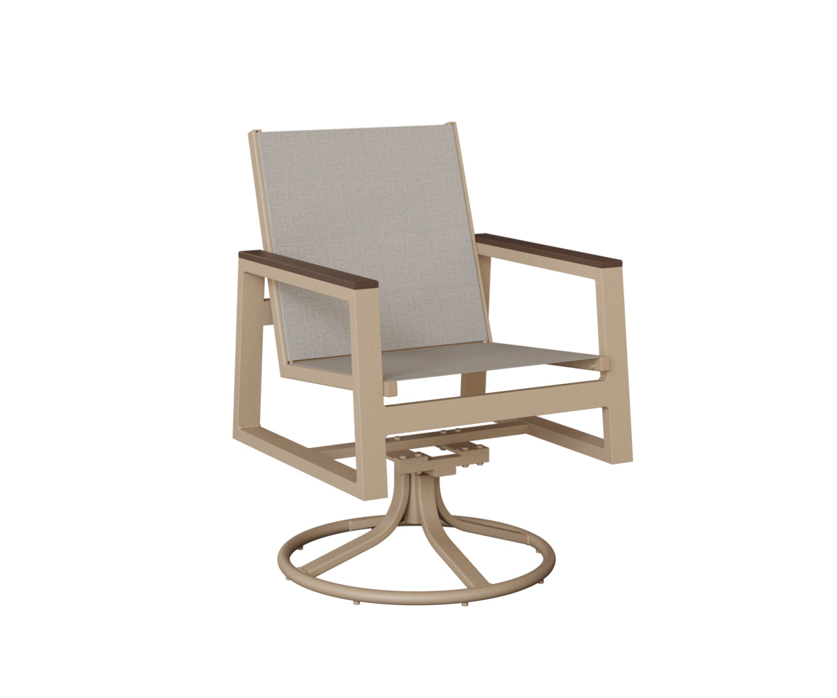 Berlin Gardens Vida Padded Sling Swivel Rocker Dining Chair