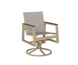 Berlin Gardens Vida Padded Sling Swivel Rocker Dining Chair