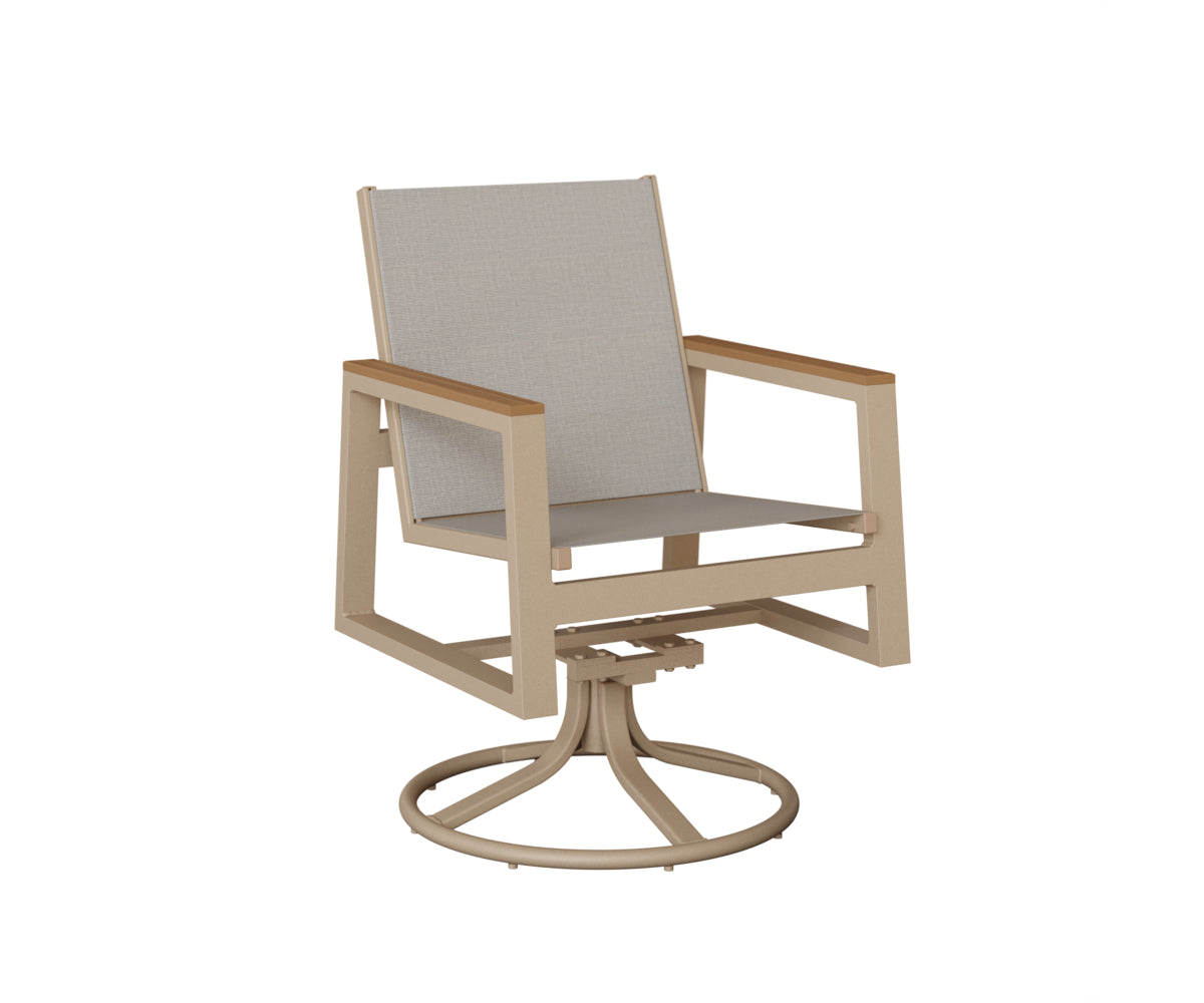 Berlin Gardens Vida Padded Sling Swivel Rocker Dining Chair