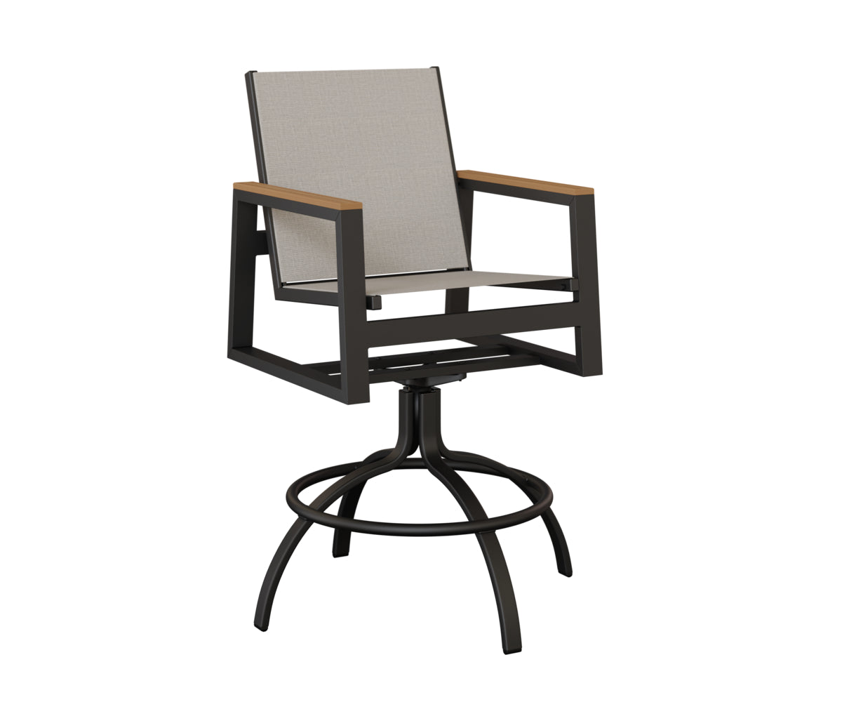 Berlin Gardens Vida Padded Sling Swivel Bar Chair