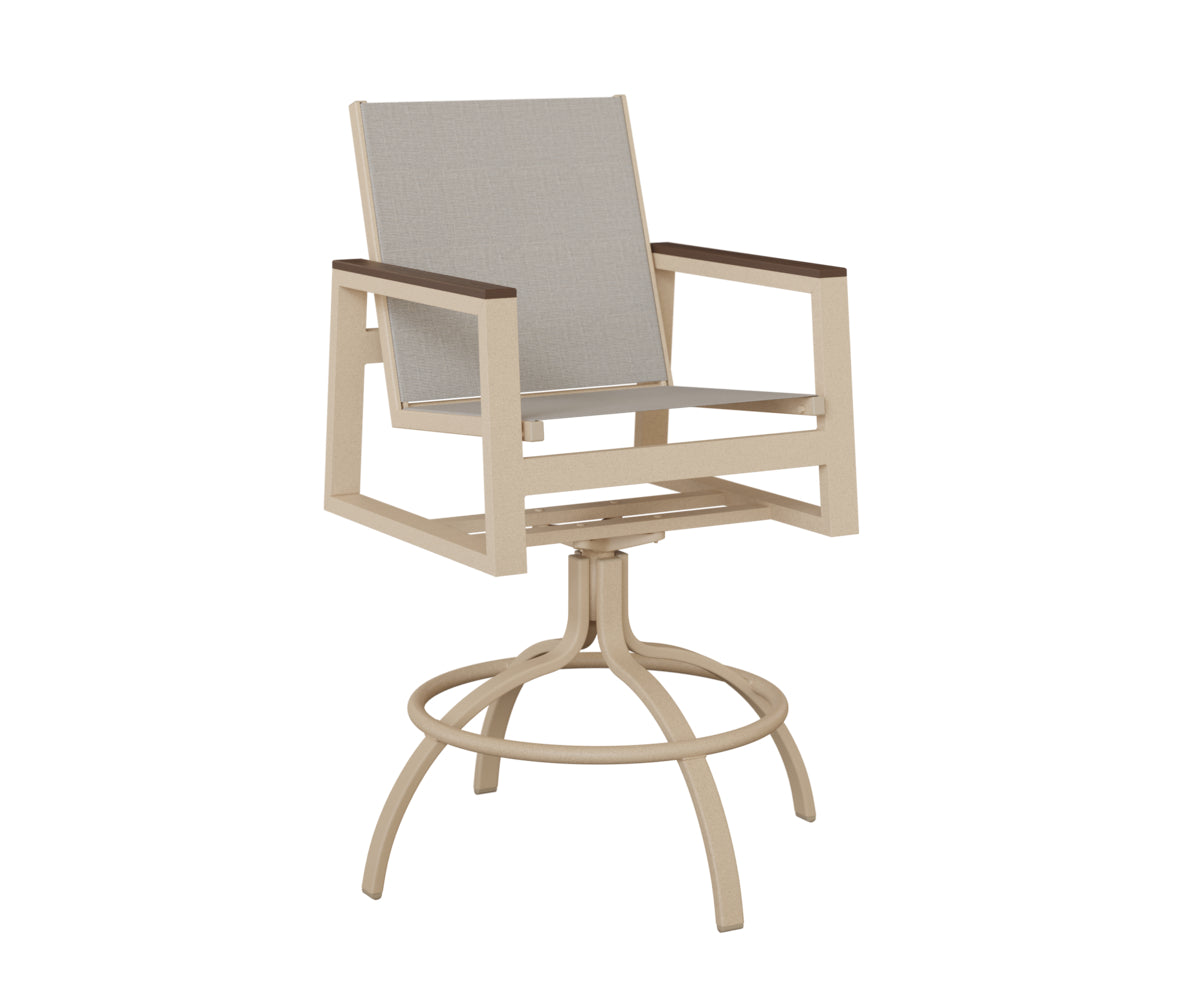Berlin Gardens Vida Padded Sling Swivel Bar Chair