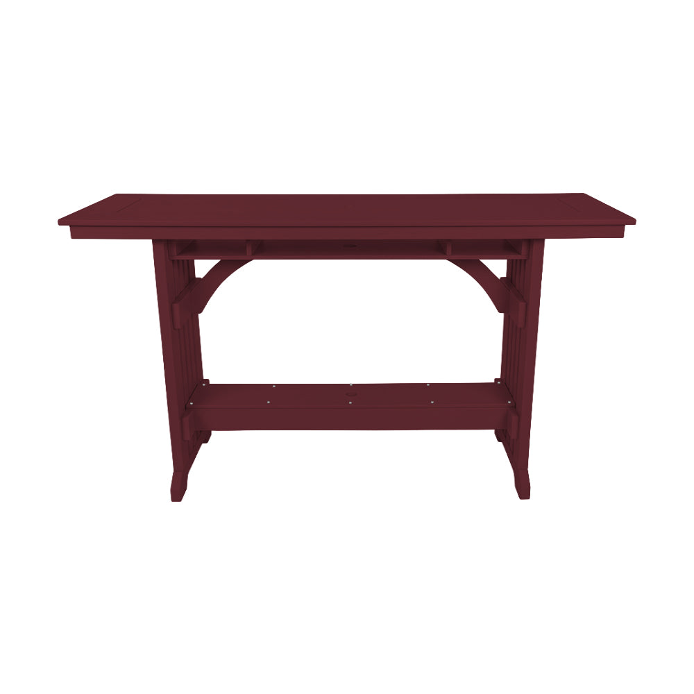 Beaver Dam Seabreak 72" Mission Rail Bar Table