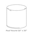 Berlin Gardens 20" x 20" Cylinder Pouf - LRDP2020 