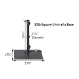 Berlin Gardens 32lb Square Umbrella Base - UBS32BK 2