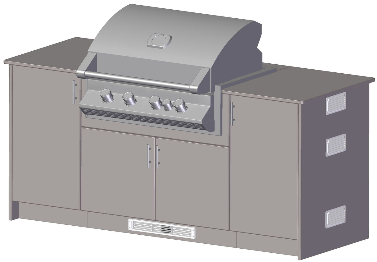 Berlin Gardens Agora 79" Outdoor Kitchen with Napoleon Grill 