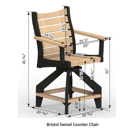 Berlin Gardens Bristol Swivel Counter Chair - BSCC2041 2