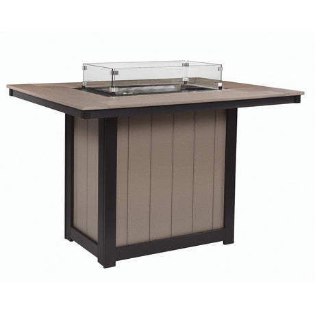 Berlin Gardens Donoma Hammered Top 42" x 54" Rectangular Fire Table Bar - DHFT4254B 