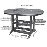 Berlin Gardens Garden Classic Hammered Top 44" x 64" Oblong Bar Table - GCHF4464B 2