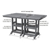 Berlin Gardens Garden Classic Hammered Top 44" x 72" Rectangular Bar Table - GCHF4472B 2